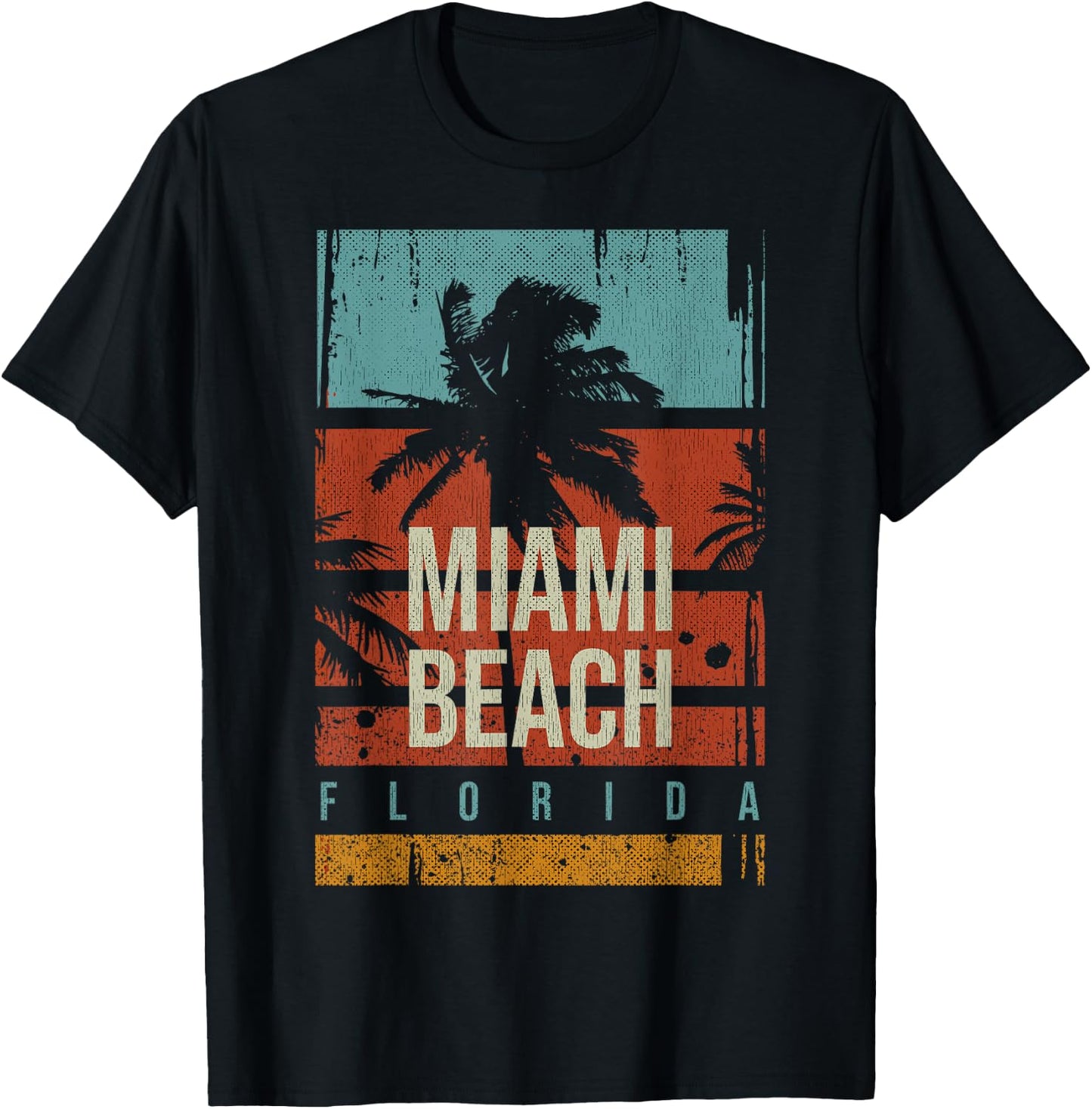 Miami Beach Urlaubssouvenir 80er Jahre Miami Beach T-Shirt - T-Shirt | Black