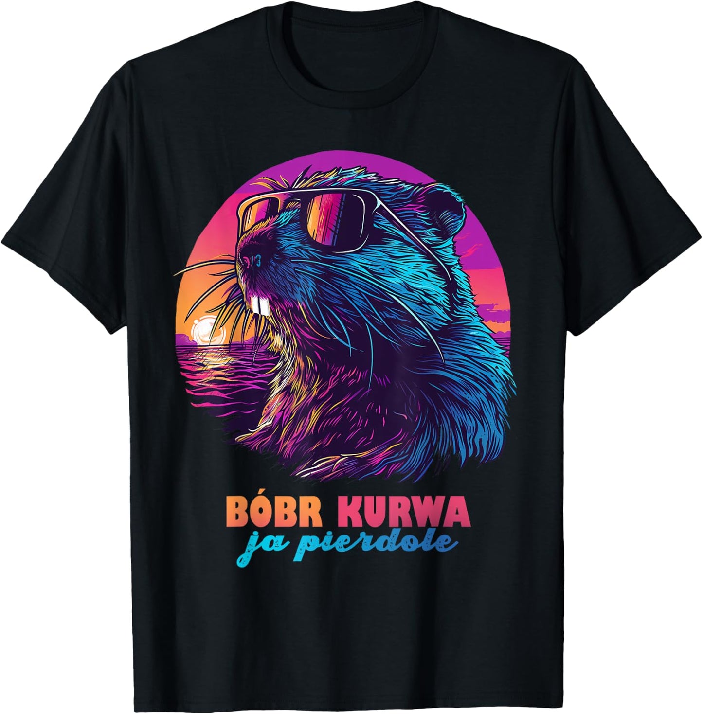 Funny Polish Beaver Meme - Bobr Bober Kurwa Ja Pierdole T-Shirt - T-Shirt | Black