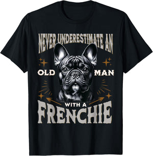 Funny French Bulldog Design Dad Grandpa Frenchie Fan T-Shirt - T-Shirt | Black