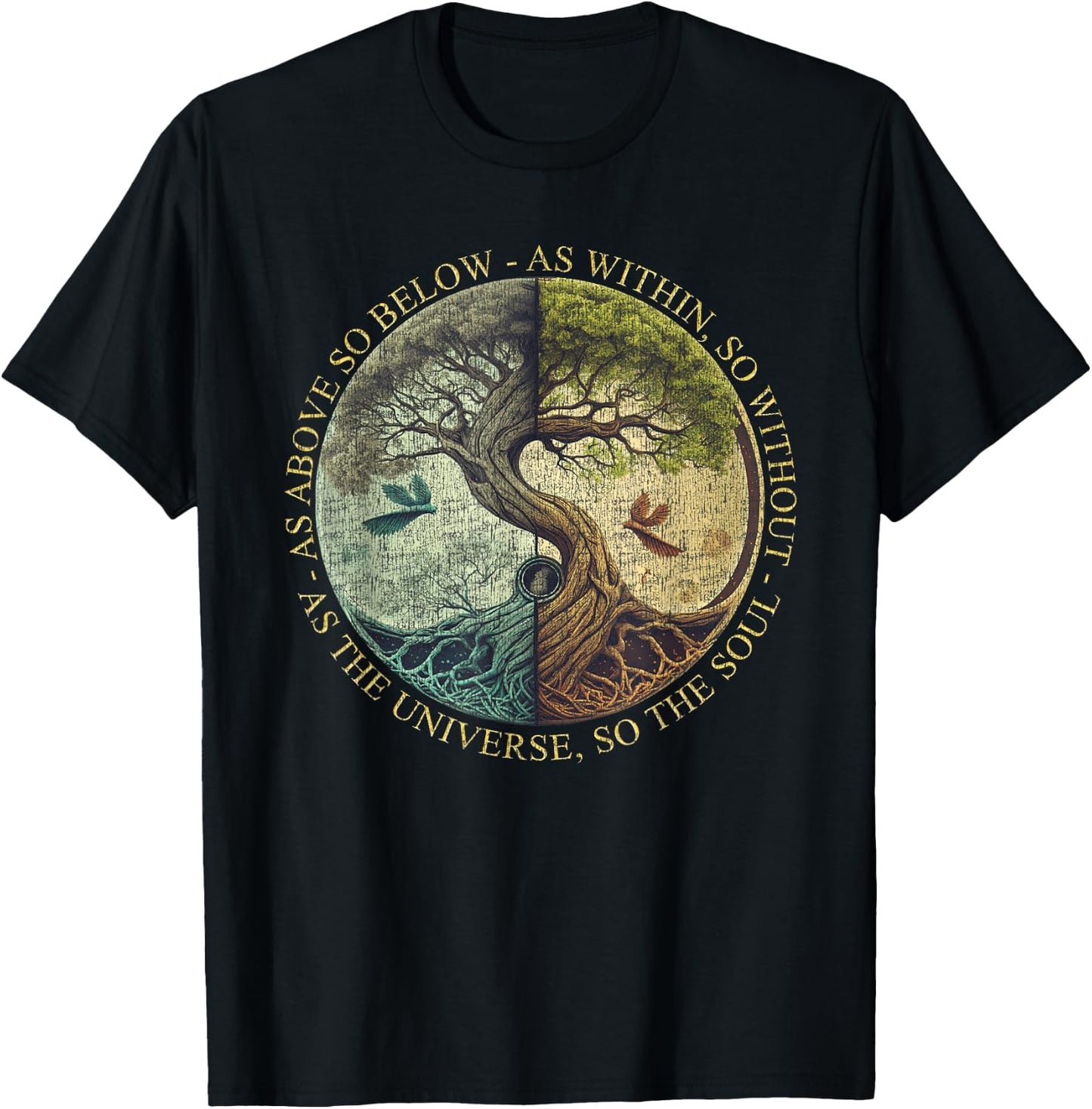 As Above So Below As Within So Without Tree Graphic T-Shirt - T-Shirt | Black
