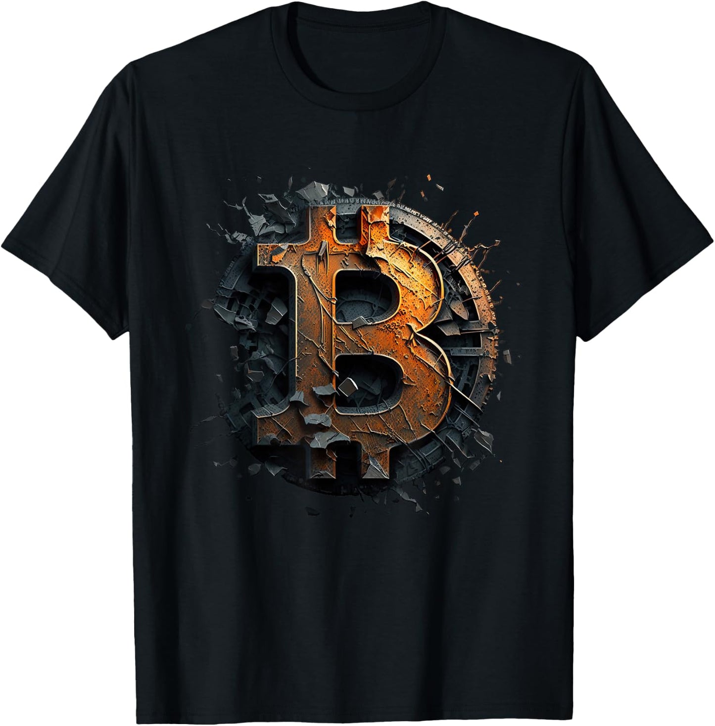 Bitcoin Design Vintage BTC Crypto and Bitcoin , black T-Shirt - T-Shirt | Black