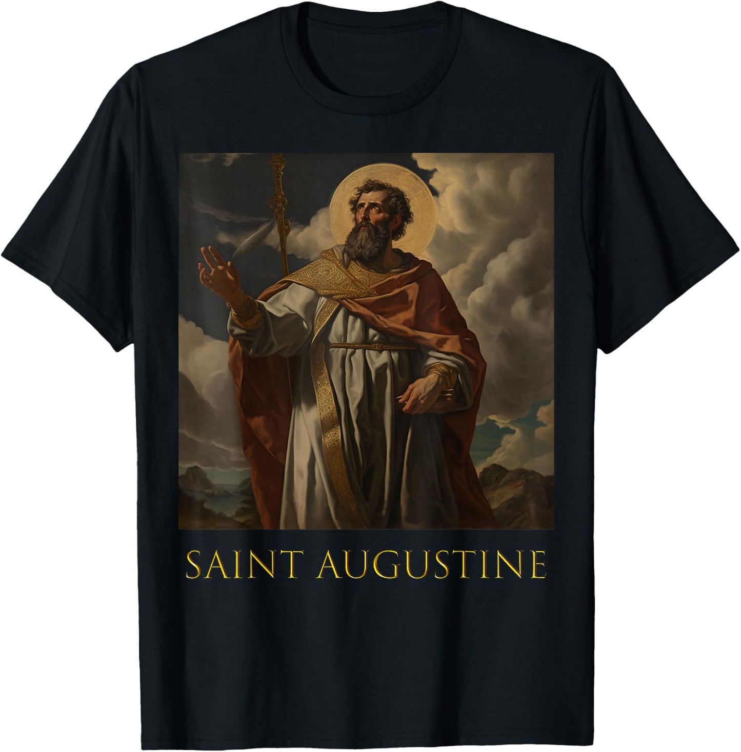 Christian Theologian of Saint Augustine, Bishop of Hippo T-Shirt - T-Shirt | Black
