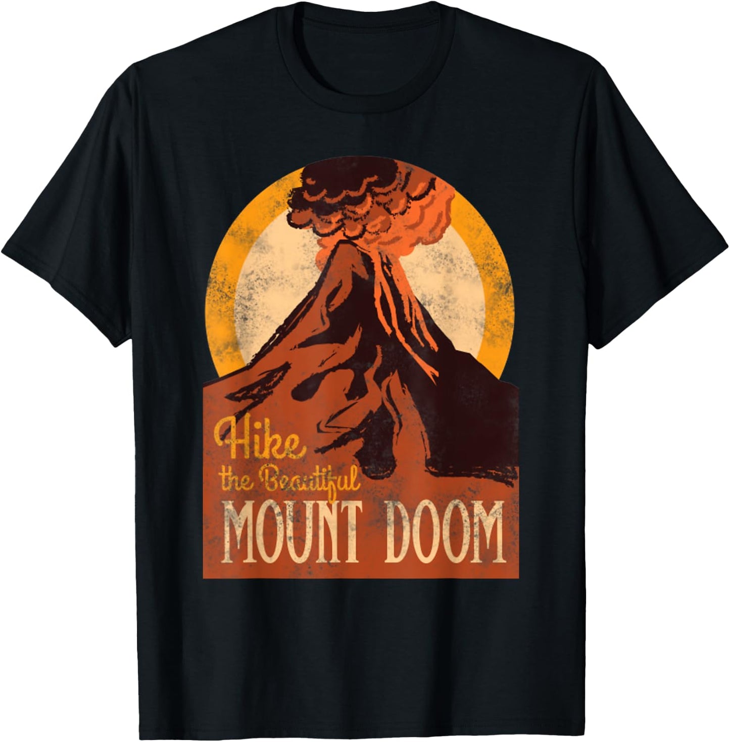Vintage Hike The Beautiful Mount Doom National Parks T-Shirt - T-Shirt | Black