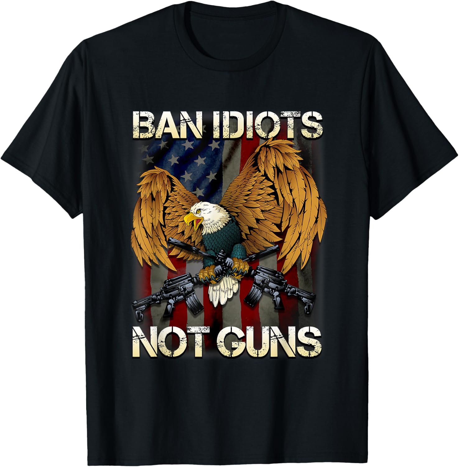 Eagle Military 2A Theme Gift - Eagle 2nd Amendment T-Shirt - T-Shirt | Black