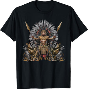 Aztec Warrior Mayan Indigenous Mexican Aztec Jaguar T-Shirt - T-Shirt | Black