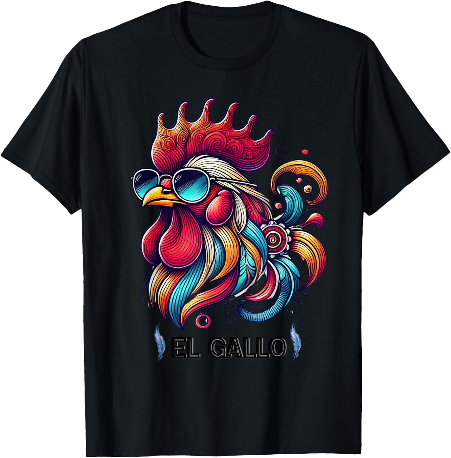Mexican El Gallo Bingo Card Game traditional Rooster T-Shirt - T-Shirt | Black