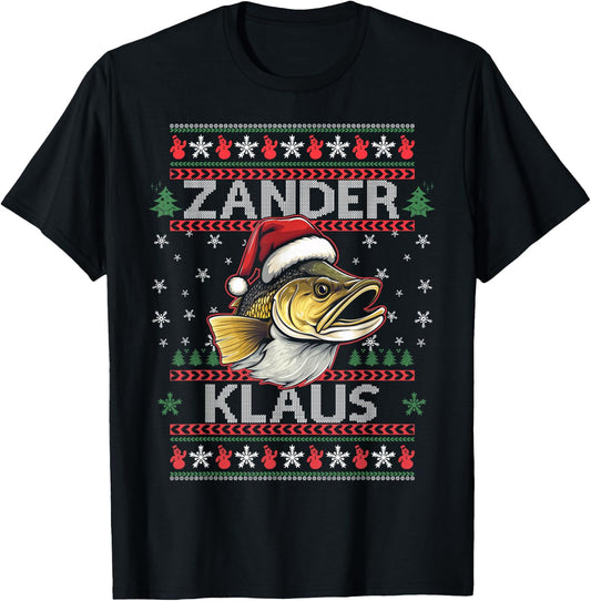 Zander Klaus I Funny Zander Fisherman Fishing Predator , black T-Shirt - T-Shirt | Black