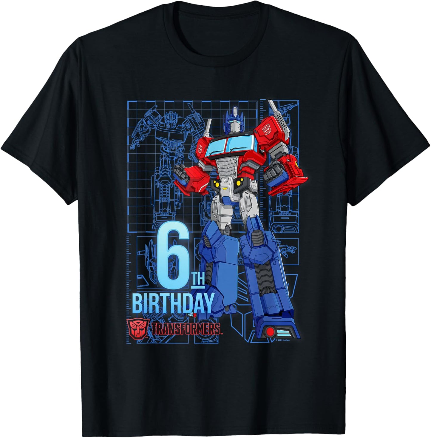 TRANSFORMERS Optimus Prime 6th Birthday T-Shirt - T-Shirt | Black