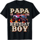 Papa of The Birthday Boy Monster Truck Birthday T-Shirt - T-Shirt | Black