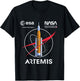 NASA Artemis Mission SLS Worm and ESA Logo Langarmshirt T-Shirt - T-Shirt | Black
