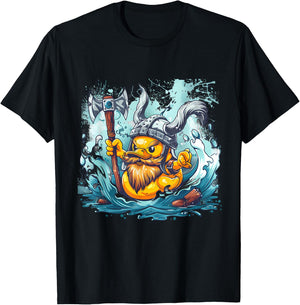 Rubber Duck Rubber Duckling Viking Helmet Viking Duck T-Shirt - T-Shirt | Black