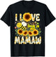 I Love Being A Mamaw Sunflower Leopard Bee Mothers Day T-Shirt - T-Shirt | Black