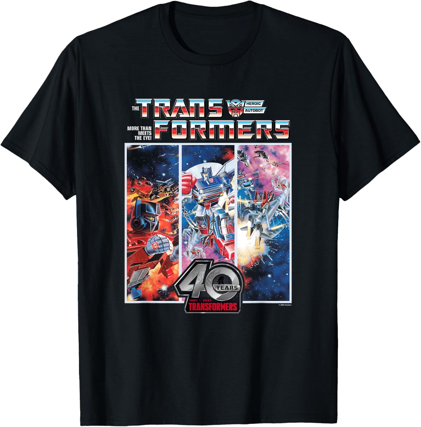 Transformers 40th Anniversary Autobot Cosmic Battle Panels , black T-Shirt - T-Shirt | Black