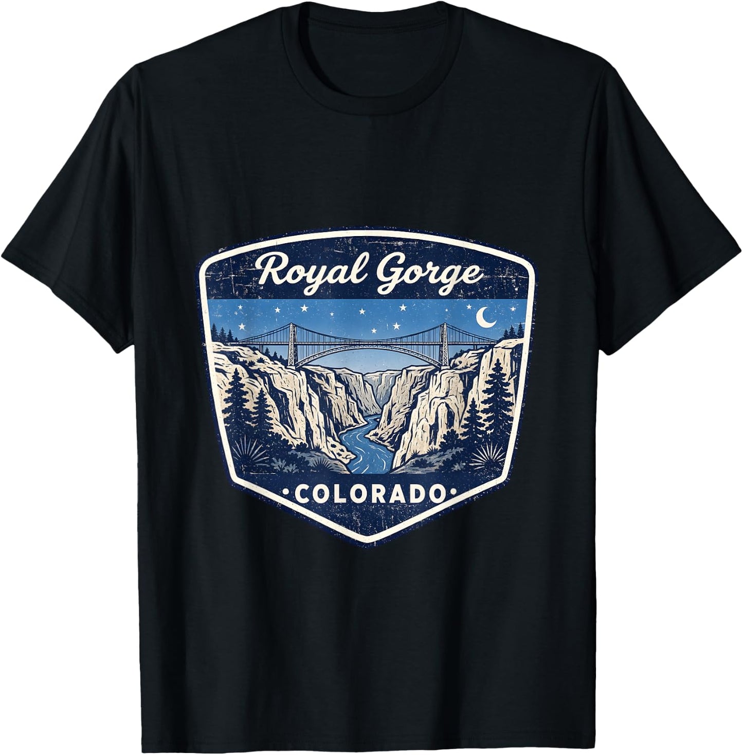 Royal Gorge Colorado Bridge Canyon River Nature Outdoors T-Shirt - T-Shirt | Black