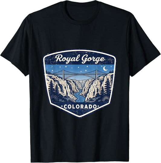 Royal Gorge Colorado Bridge Canyon River Nature Outdoors T-Shirt - T-Shirt | Black