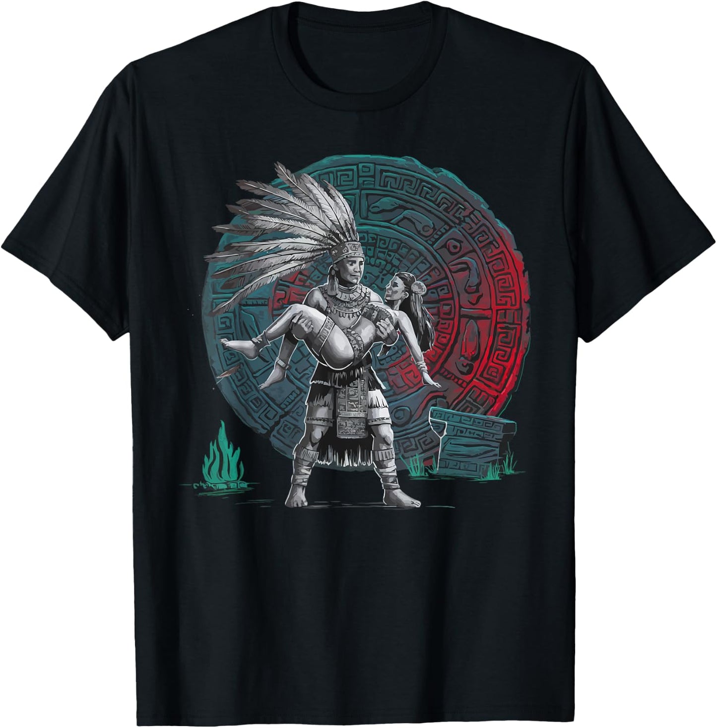 Aztec Warrior Mayan Indigenous Mexican Aztec Jaguar T-Shirt - T-Shirt | Black