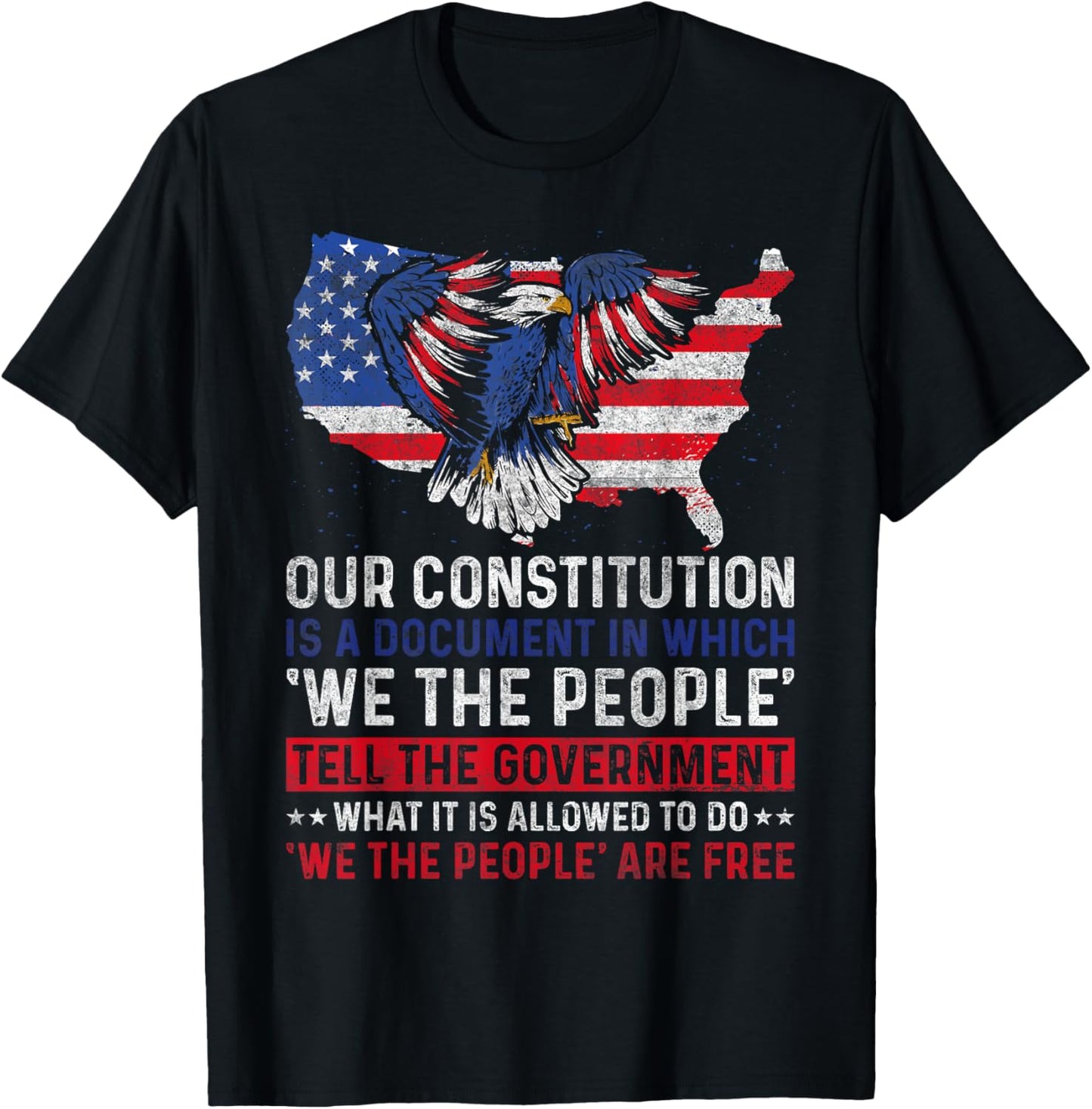 We The People Tell - US Constitution Patriotic American Women Men T-Shirt - T-Shirt | Black