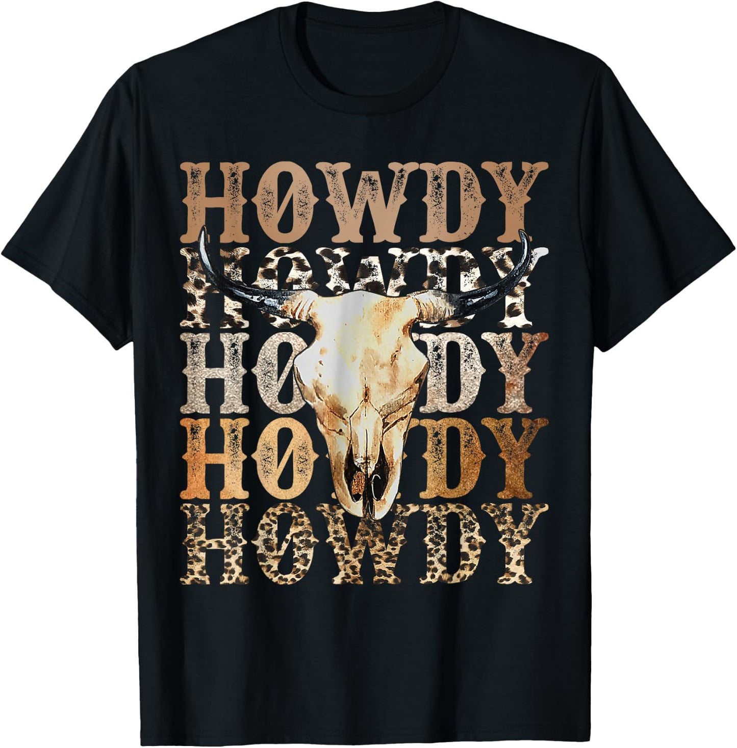 Retro Howdy Cowboy Cowgirl Western Rodeo Women T-Shirt - T-Shirt | Black