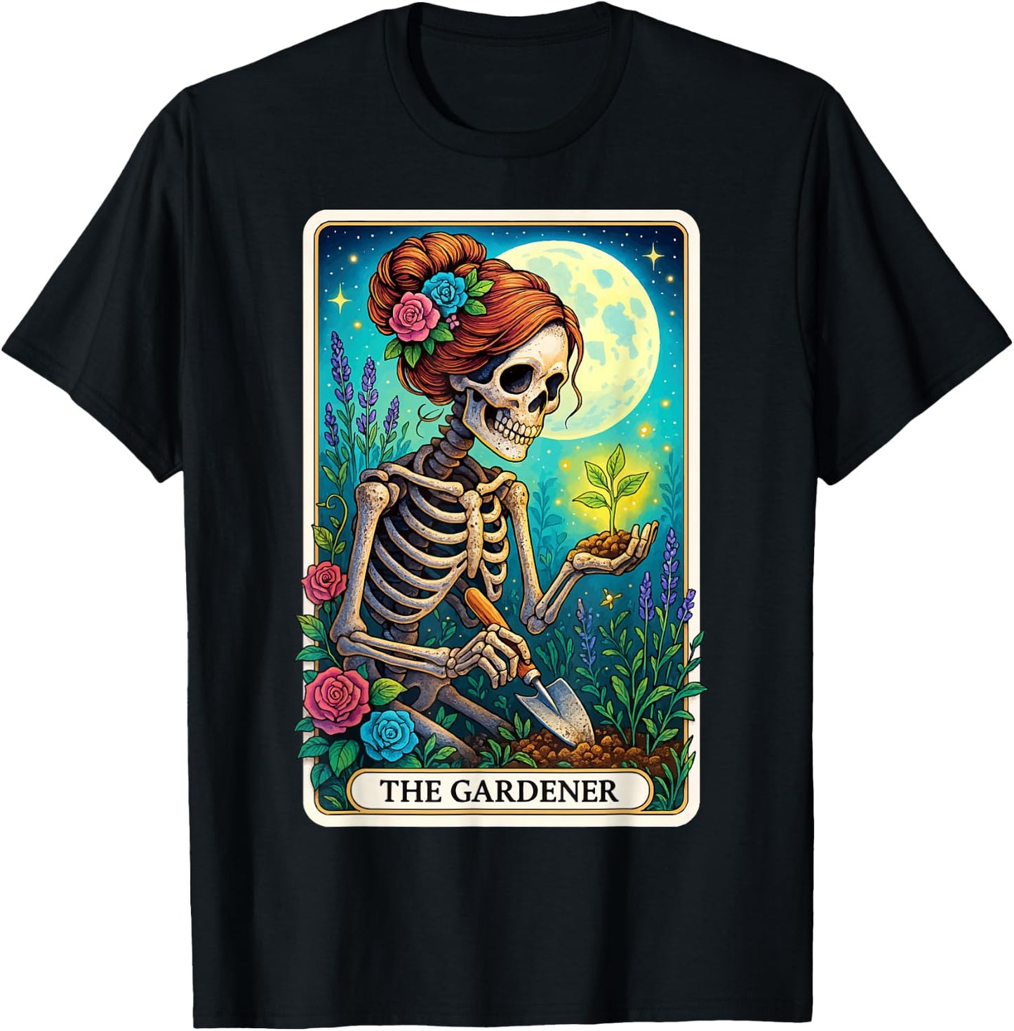The Gardener Tarot Card T-Shirt - T-Shirt | Black