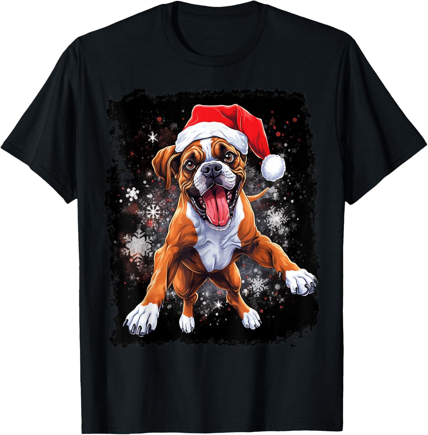 Christmas Boxer Dog T-Shirt - T-Shirt | Black