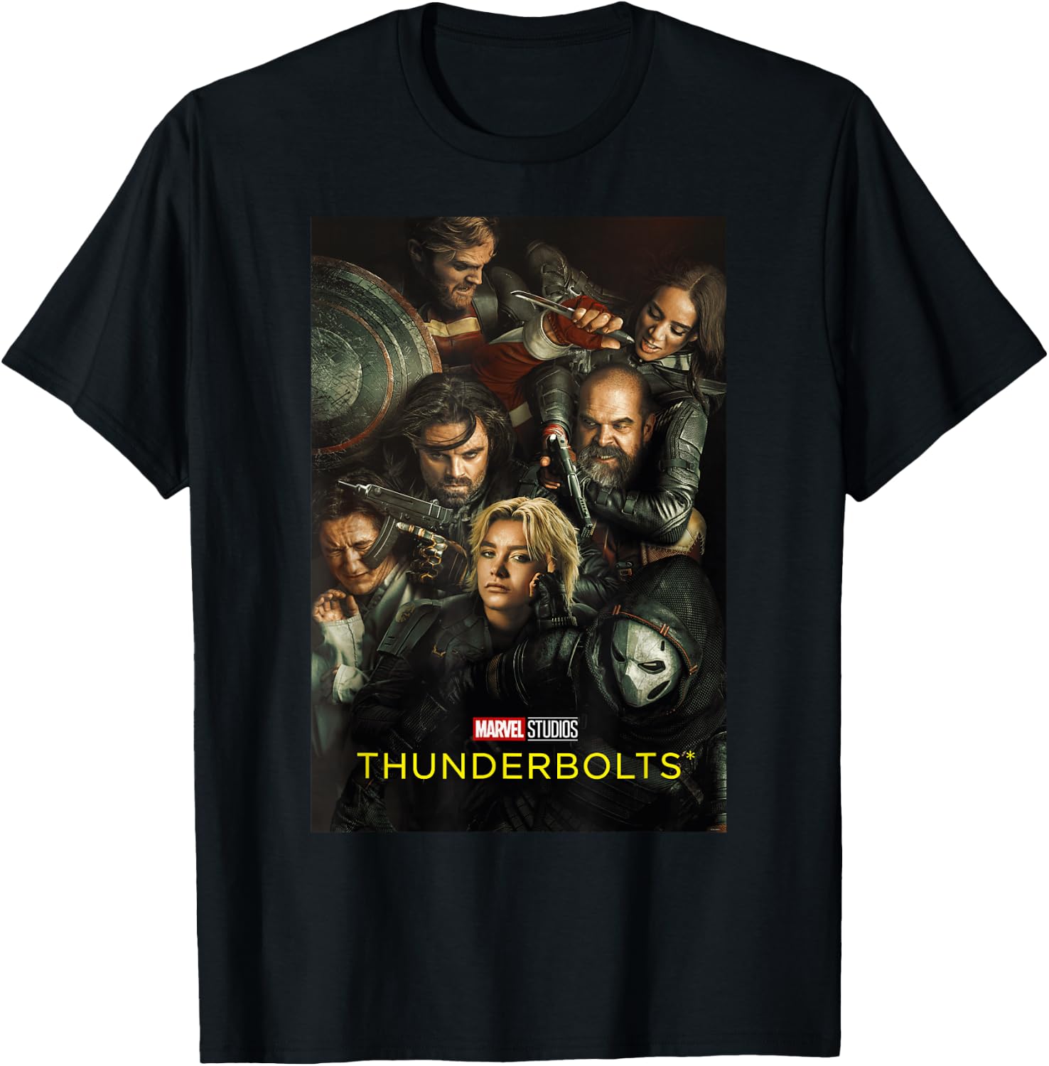 Marvel Studios Thunderbolts Official Movie Poster Art , black T-Shirt - T-Shirt | Black