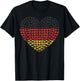 Deutschland Flaggenherz aus kleinen Herzen Schwarz Rot Gold T-Shirt - T-Shirt | Black