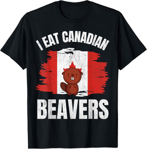 Funny Canadian Beaver, Funny Canada T-Shirt - T-Shirt | Black