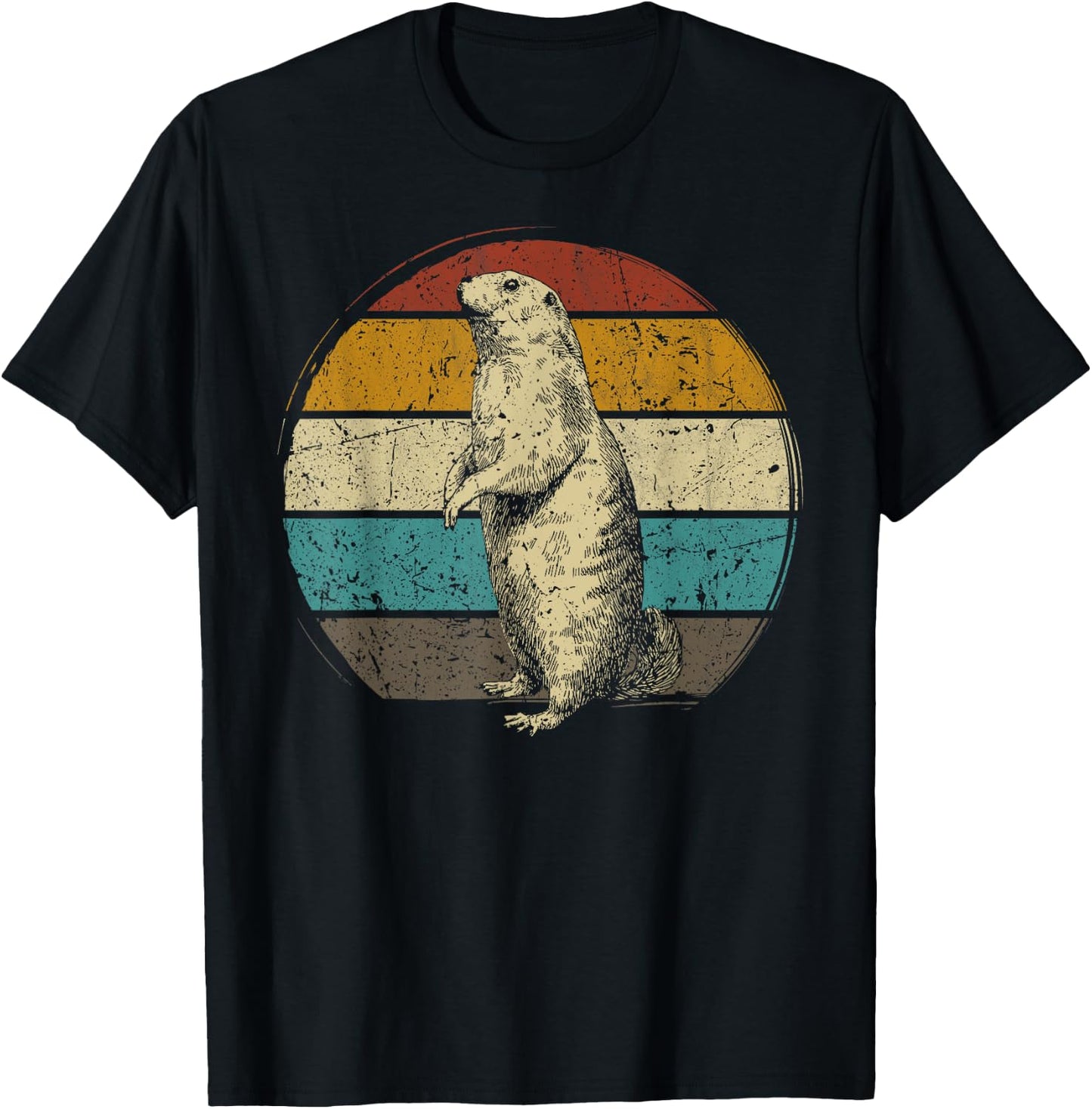 Prairie dog vintage for Prairie Dog Lover 60s 70s Retro Women Kids T-Shirt - T-Shirt | Black