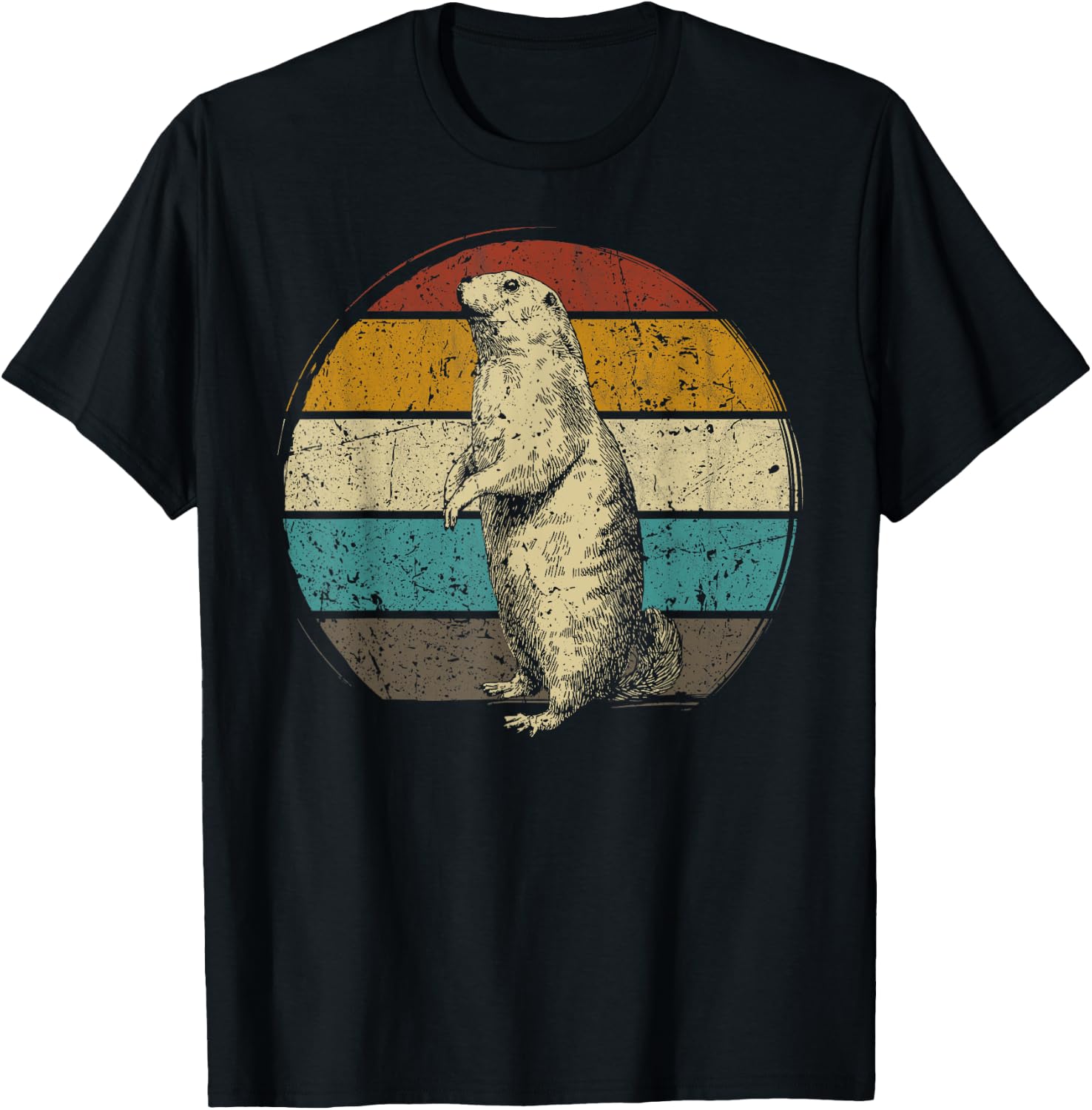 Prairie dog vintage for Prairie Dog Lover 60s 70s Retro Women Kids T-Shirt - T-Shirt | Black