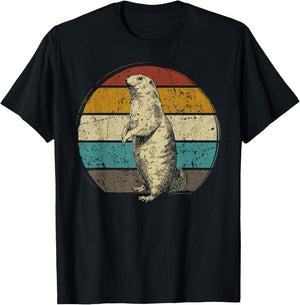 Prairie dog vintage for Prairie Dog Lover 60s 70s Retro Women Kids T-Shirt - T-Shirt | Black
