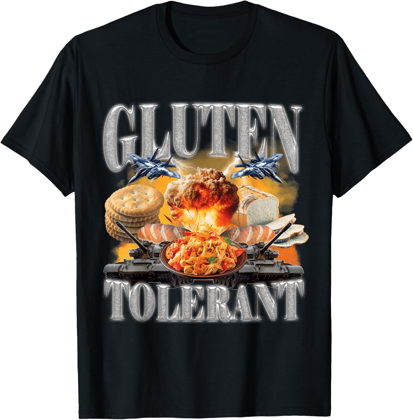 Gluten Tolerant Funny Sarcastic Gluten Tolerance Meme Humor T-Shirt - T-Shirt | Black