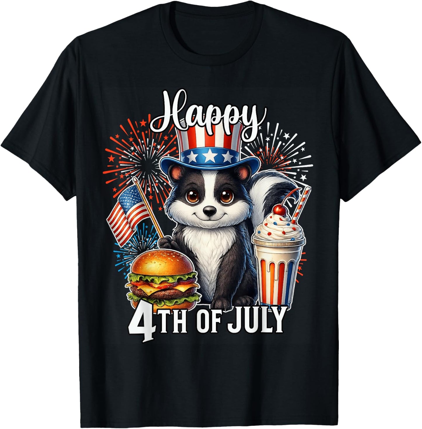 Skunk 250 Fourth of July Skunk T-Shirt - T-Shirt | Black