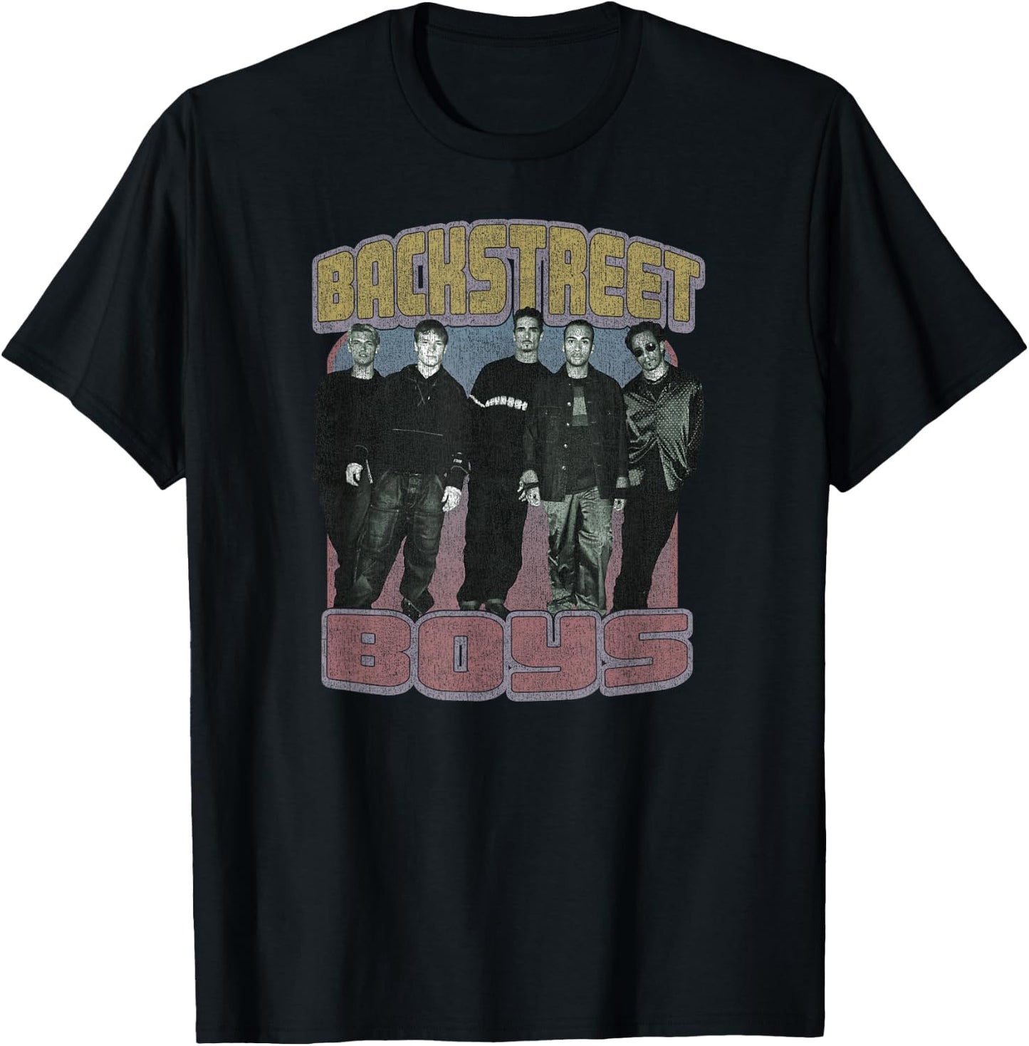 Backstreet Boys Distressed Group Photo T-Shirt - T-Shirt | Black