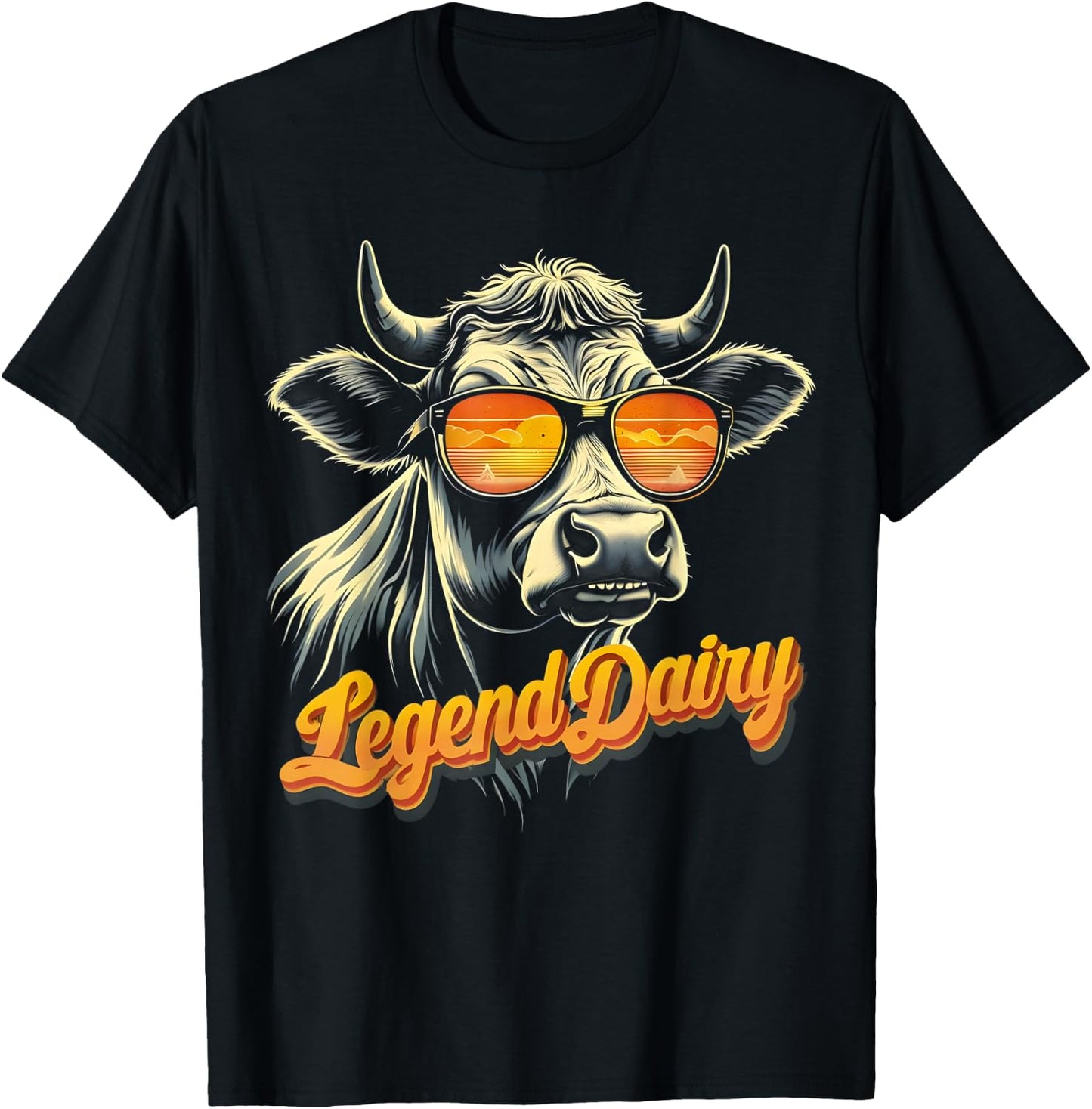 Legend Dairy Funny Farmer Cow Pun Graphic T-Shirt - T-Shirt | Black