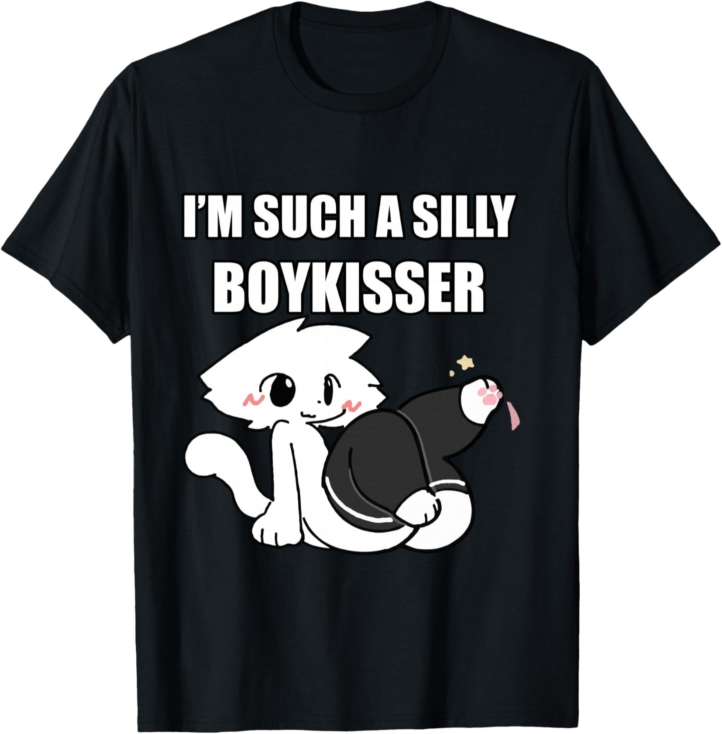 Dumme Junge Kisser Meme Femboy Homosexuell Stolz LGBTQ Langarmshirt T-Shirt - T-Shirt | Black