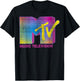 MTV Distressed Fluorescent Gradient Logo Classic Fit - Black, Adult T-Shirt - T-Shirt | Black