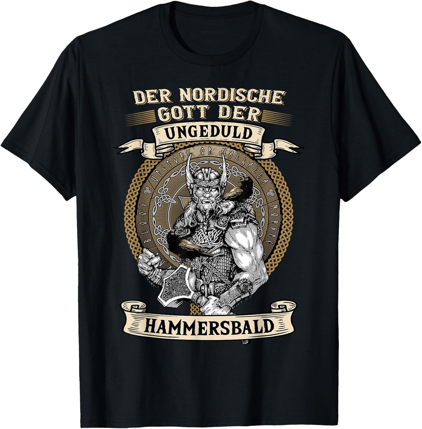 The Nordic God Impatience Hammersbald Viking Black S T-Shirt - T-Shirt | Black