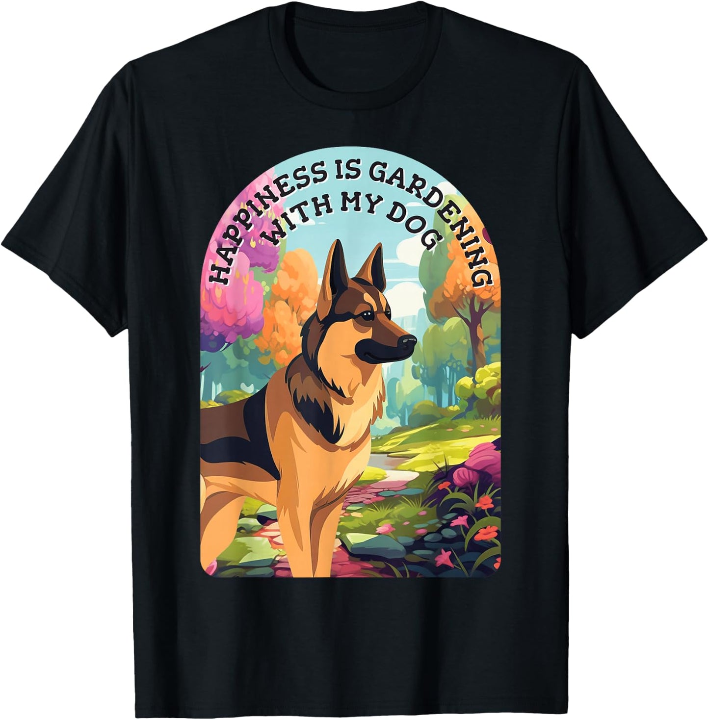 German Shepherd Garden T-Shirt - T-Shirt | Black
