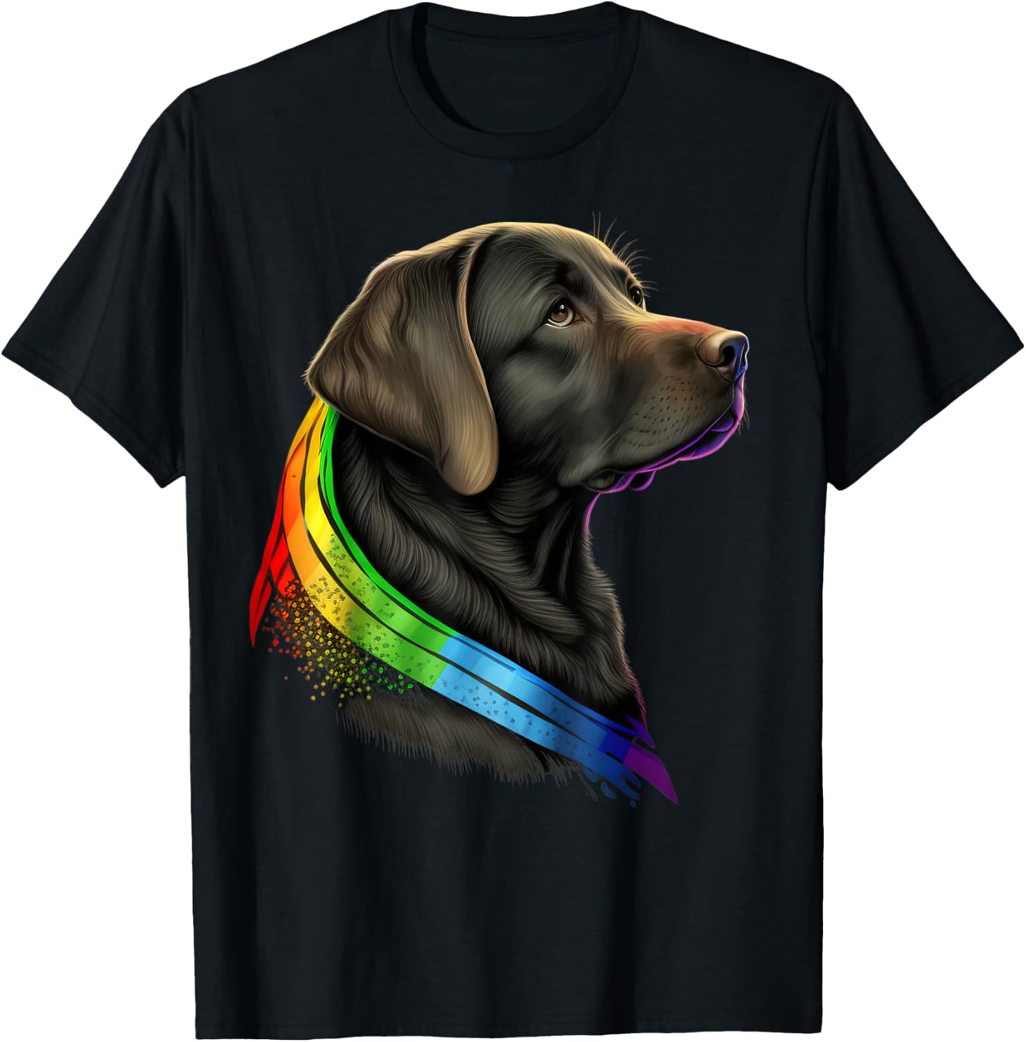 Labrador Gay Pride LGBT Rainbow on Labrador Retriever LGBTQ T-Shirt - T-Shirt | Black