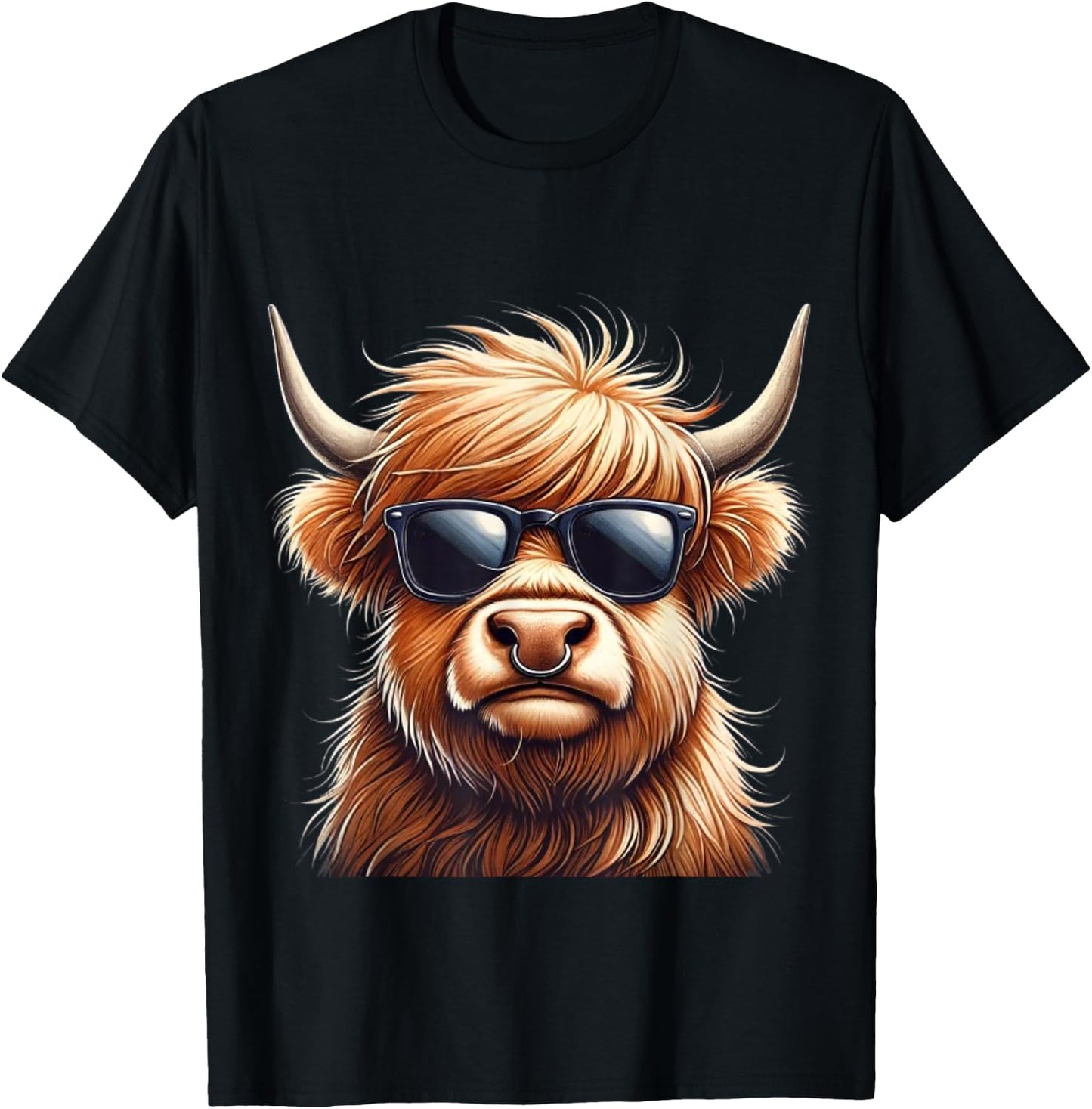 Highland cow design for farmers and highland cow T-Shirt - T-Shirt | Black