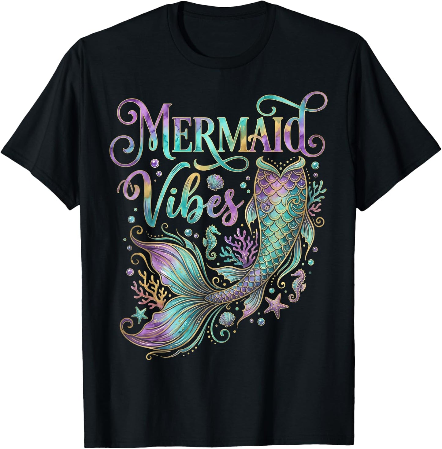 Sea Mermaid Lover - Mermaid Vibes T-Shirt - T-Shirt | Black
