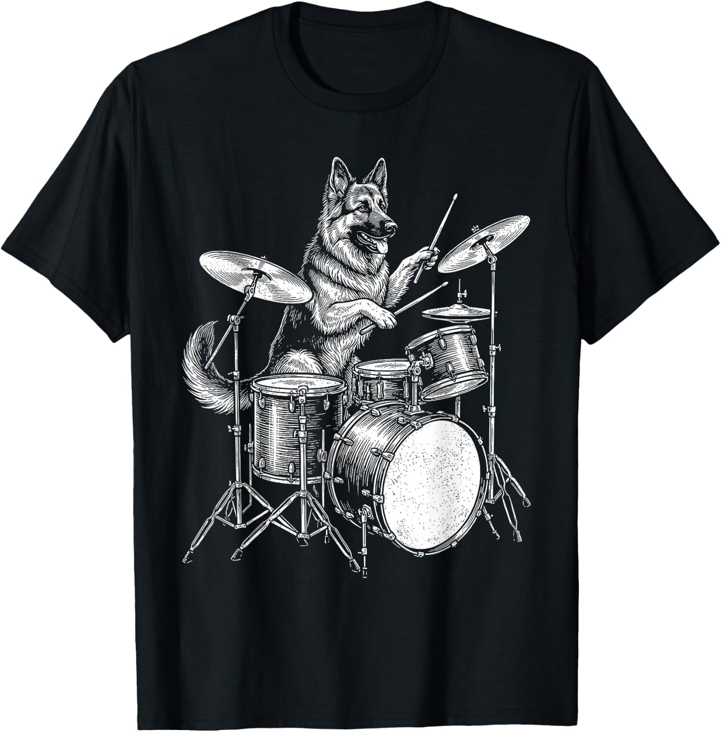 Cute German Shepherd Art Women German Shepherd Lover T-Shirt - T-Shirt | Black
