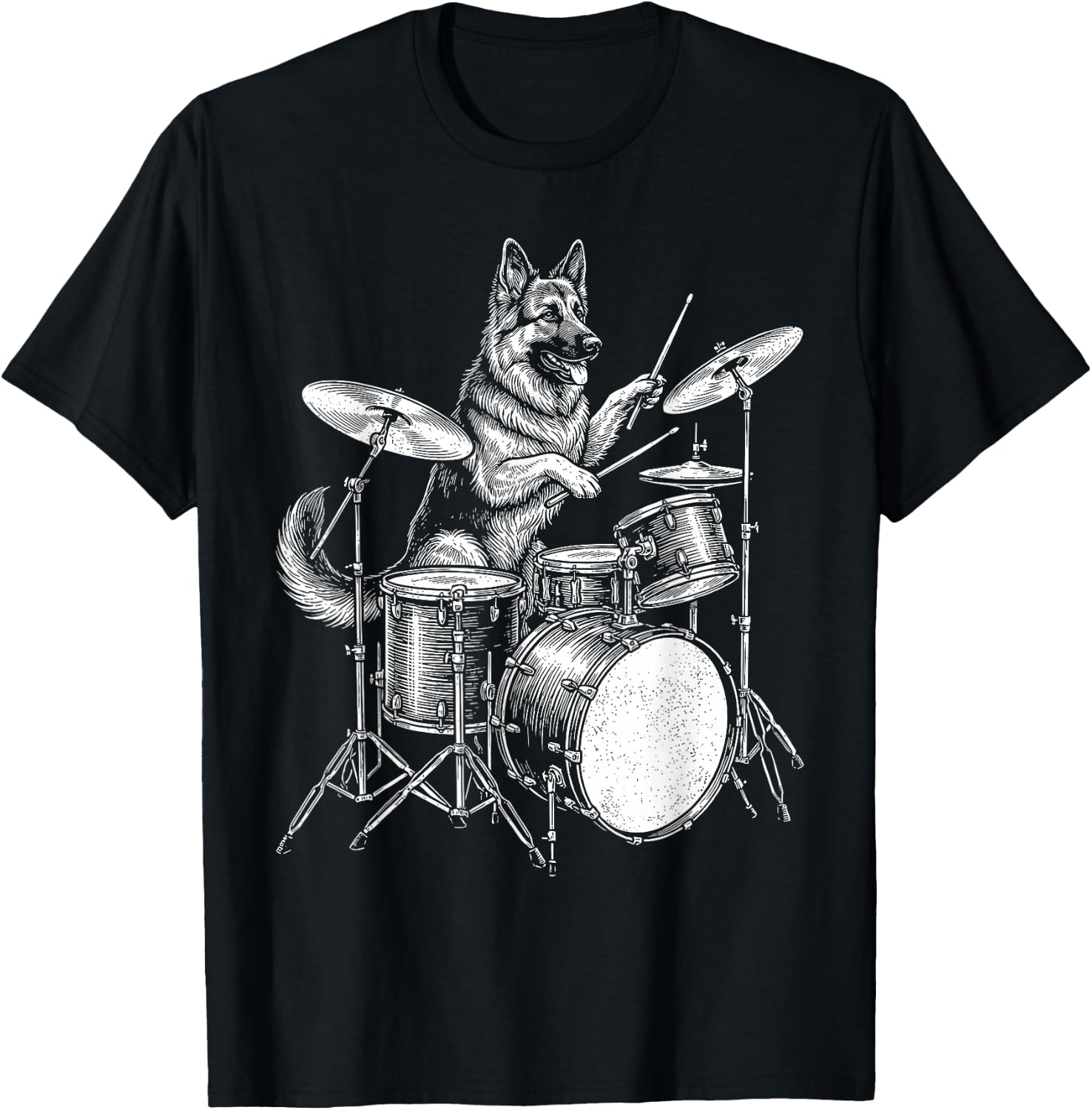 Cute German Shepherd Art Women German Shepherd Lover T-Shirt - T-Shirt | Black