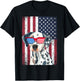 Patriotic Dalmatian 4th of July Sunglasses USA American Flag T-Shirt - T-Shirt | Black
