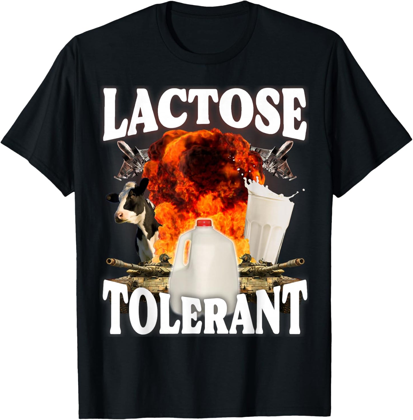 Lactose Tolerant , black T-Shirt - T-Shirt | Black