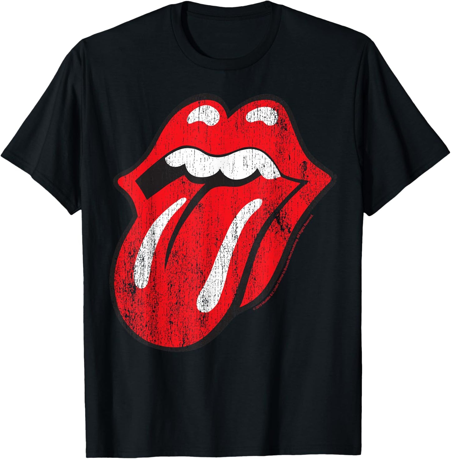 The Rolling Stones Classic Tongue Distressed T-Shirt - T-Shirt | Black