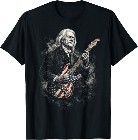 Thomas Jefferson Guitar T-Shirt - T-Shirt | Black