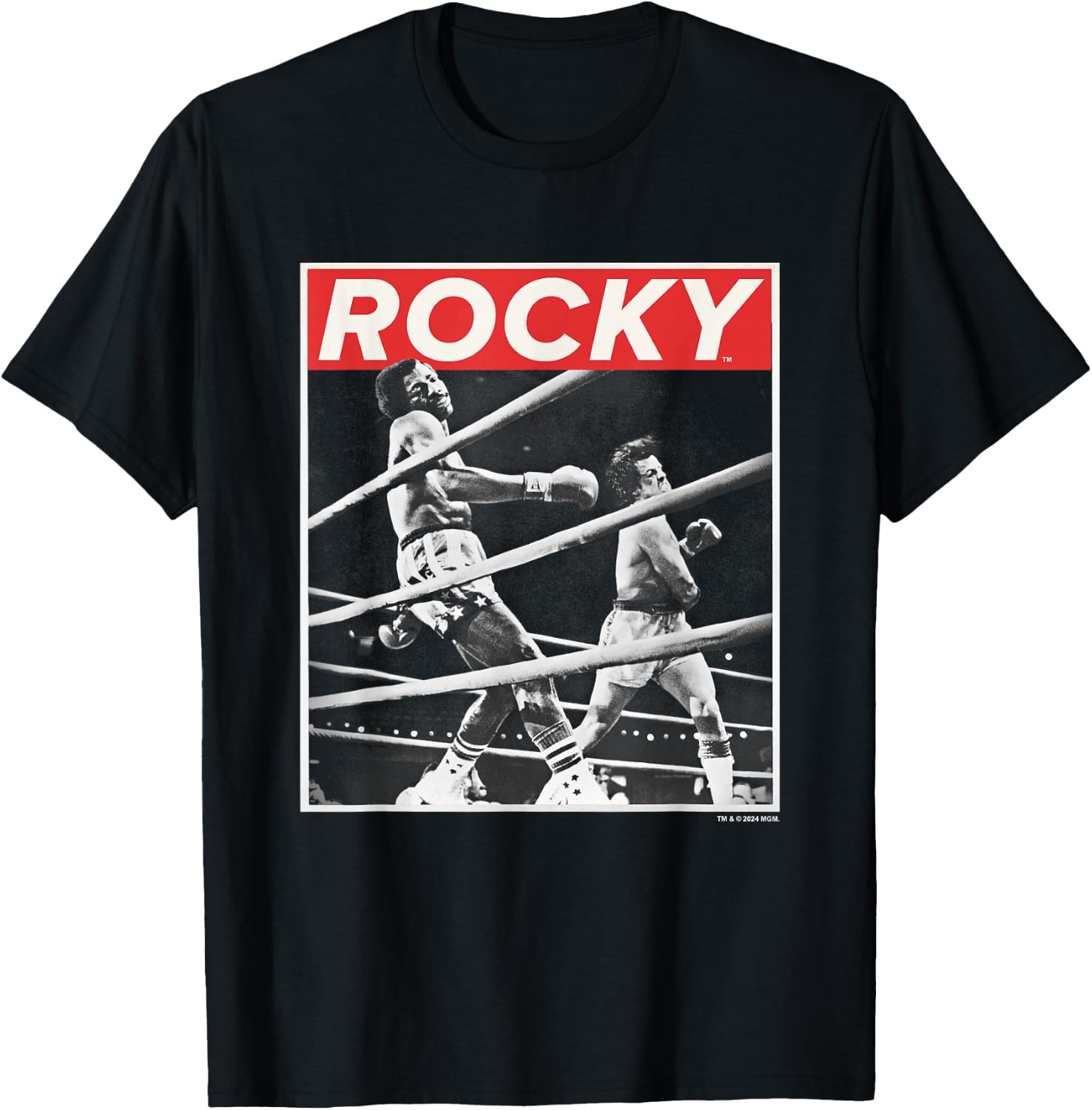 Rocky Savage Punch Apollo Creed Fight Vintage Panel , black T-Shirt - T-Shirt | Black