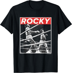 Rocky Savage Punch Apollo Creed Fight Vintage Panel , black T-Shirt - T-Shirt | Black