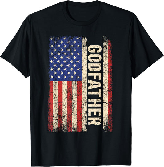 Godfather US American Flag Shirt for a favorite Uncle Family T-Shirt - T-Shirt | Black